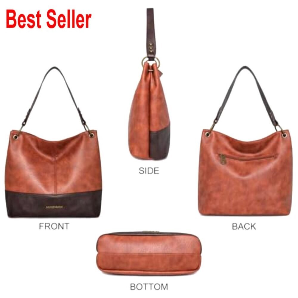 Hobo Bag with Vegan Leather and Zipper Closure for Women - Picture 6 of 7